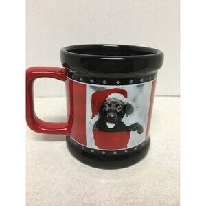 Keith Kimberlin Black Labrador Santa Christmas Holiday Ceramic Mug/Cup Dog Puppy